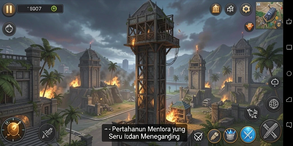 Tampilan gameplay menegangkan C0077 dengan strategi pertahanan yang mendalam.