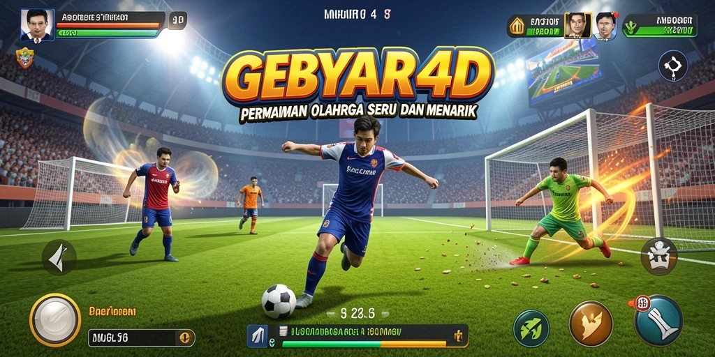 Tampilan gameplay seru dari GEBYAR4D yang menampilkan aksi olahraga spektakuler.