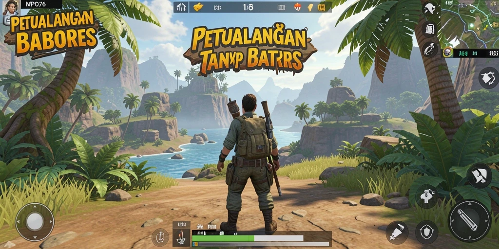 Gameplay MPO76 yang menampilkan eksplorasi dunia terbuka.